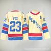 Mens New York Rangers Adam Fox 23 Authentic Style Hockey Jersey Blue White Striped Fan Wear