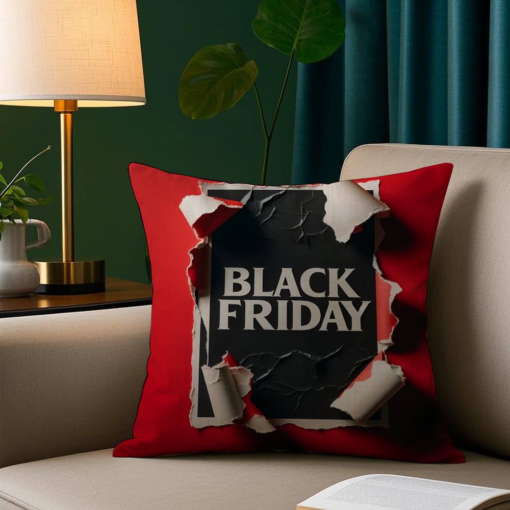 Black Friday Pillow Case Cozy Plush Pillow Cover Double Side Printed – Home Gift for Bedroom Decor