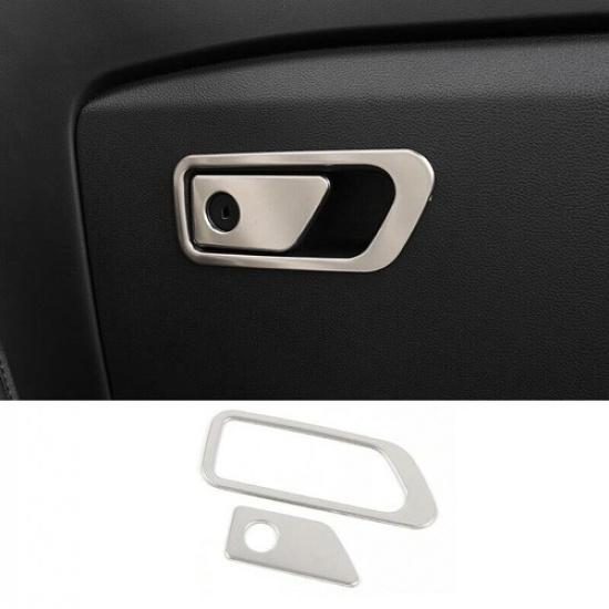 Cover Trim Silver Steel - For Ford Explorer Co-Pilot Storage Box Handle