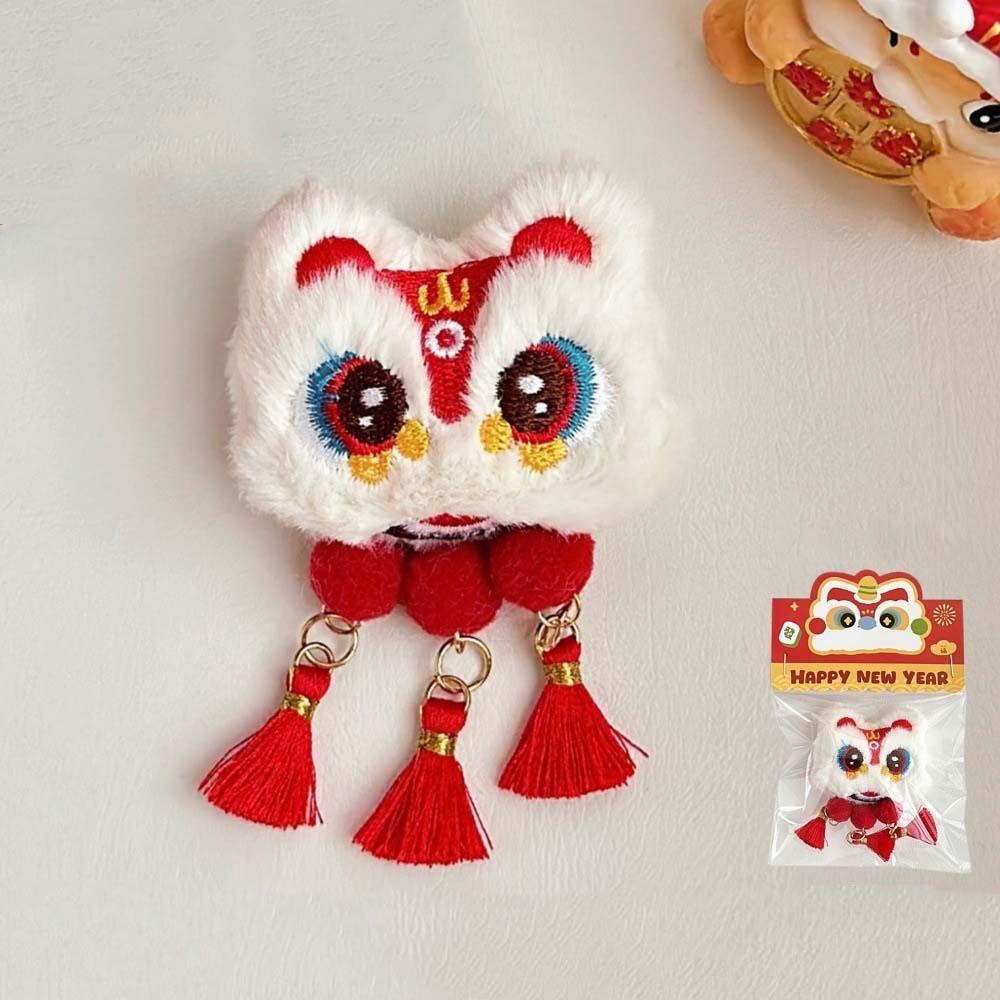 Lion Awakening Chinese New Year Plush Keyring Chinese Style Lion Dance Brooch  Celebrating