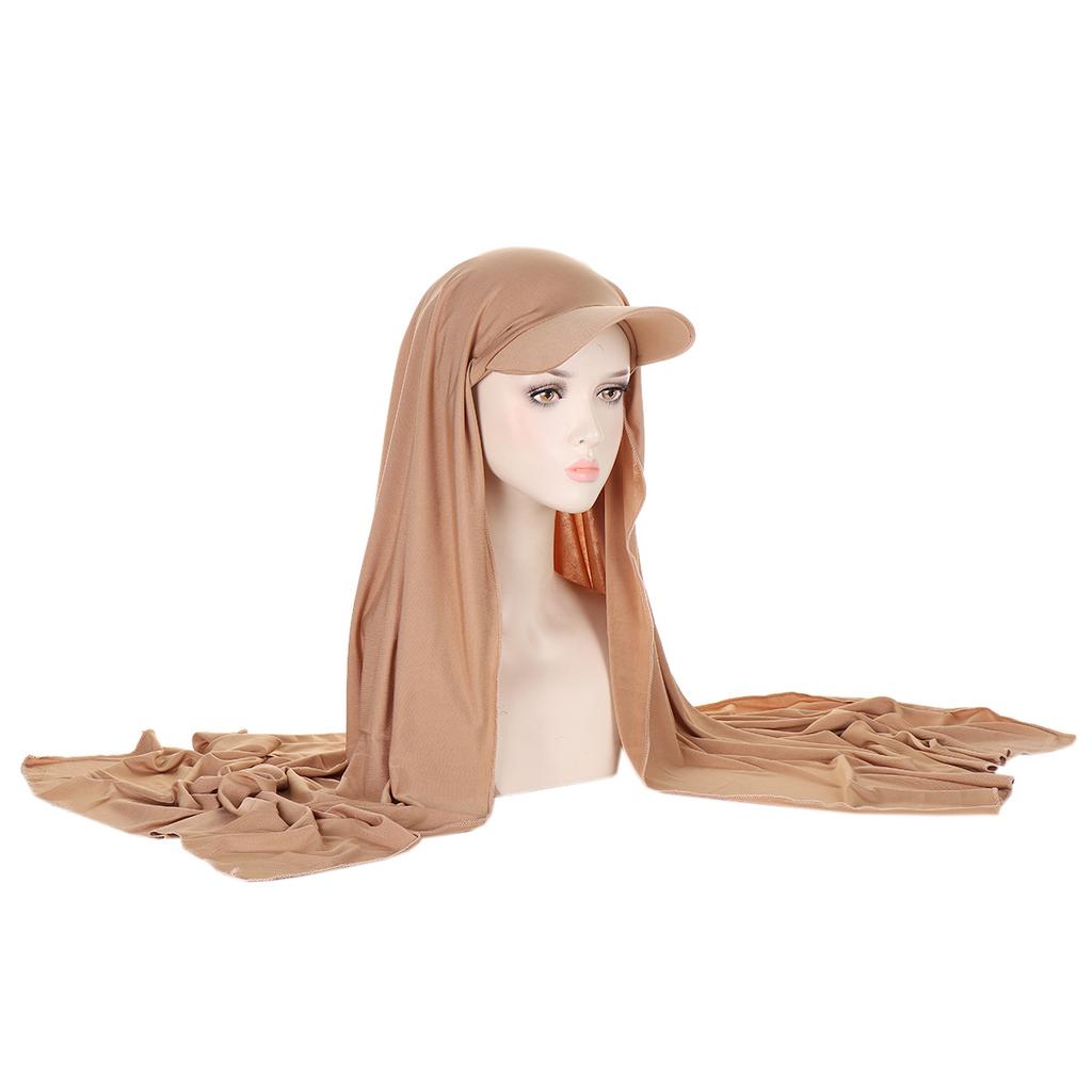 New Fashion Brim Solid Color Women's Scarf Hat Muslim Hijab Cap Headwear Accessories