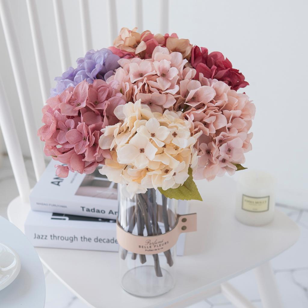 2/5PCS Silk Hydrangea Artificial Flowers High Quality Home Vase Table Decor Wedding Decorative Garden Diy Gift Wreath Material