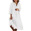 Women Down Dress Tunic Dress Casual Button Summer Beach Vacation T-shirt