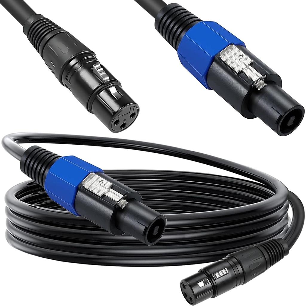 HAAMNING7 Speakon to XLR Cable, Speakon Male to XLR Female 3-Pin Cable, 22AWG Audio Speaker Adapter Extension Cord with Twist Lock, for Amplifiers,