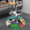 1 Stück bunte Katzen Büro runder Teppich, unter Bürostühlen Schlafzimmer Wohnzimmer Heimdekoration, Zimmer Deko