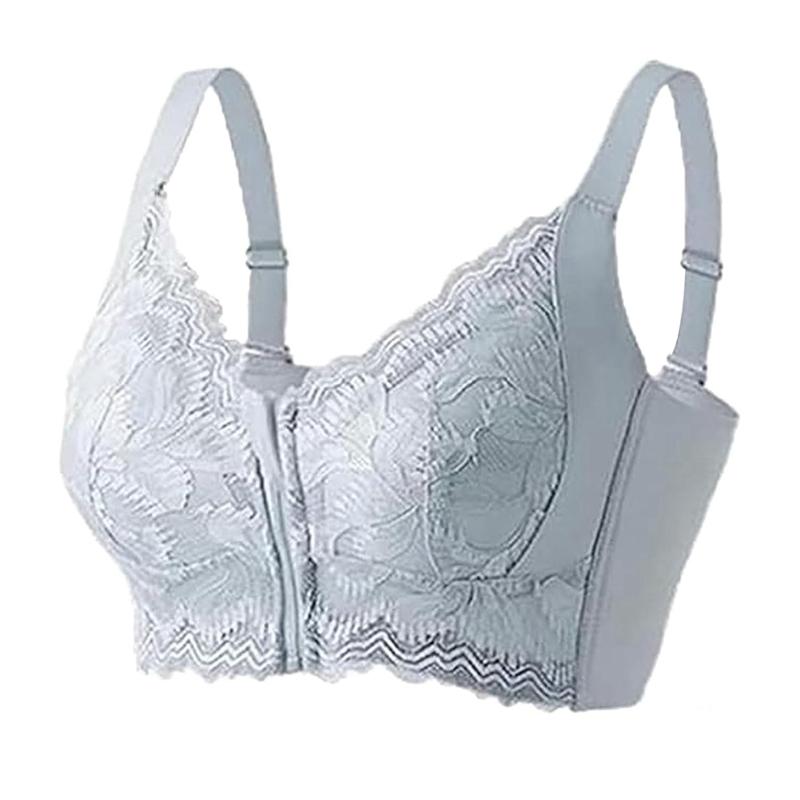 Women's Front-Zip Adjustable Strap Push-Up Bra