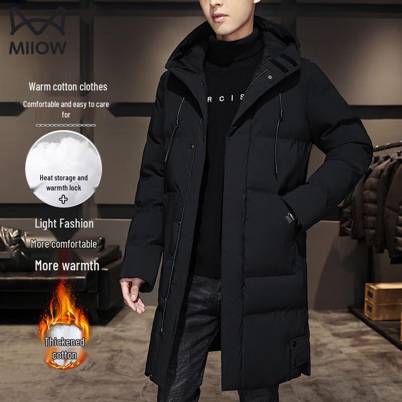 

Mao Ren Men s Mid-Length Hooded Padded Jacket 4XL