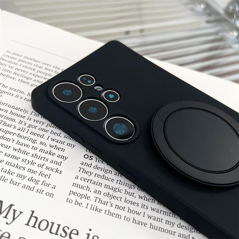 Fashion Liquid Silicone Case For Samsung Galaxy S25 Edge S24 S23 S22 S21 S20 Ultra FE A17/07 56/36/26/16 Magnetic Bracket Cover