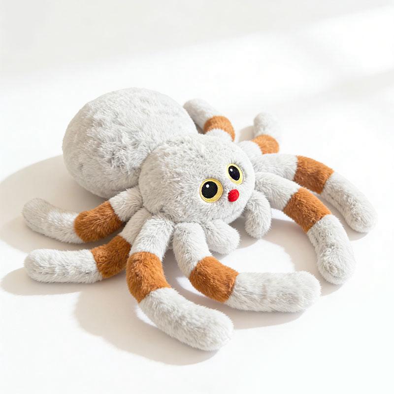 30/50cm Weiches Plüschtier Rote Nase Weiße Spinne Kuscheltier Große Goldene Augen Flauschige Beine Heimdekoration Kindergeschenk Zimmerdekoration 50CM