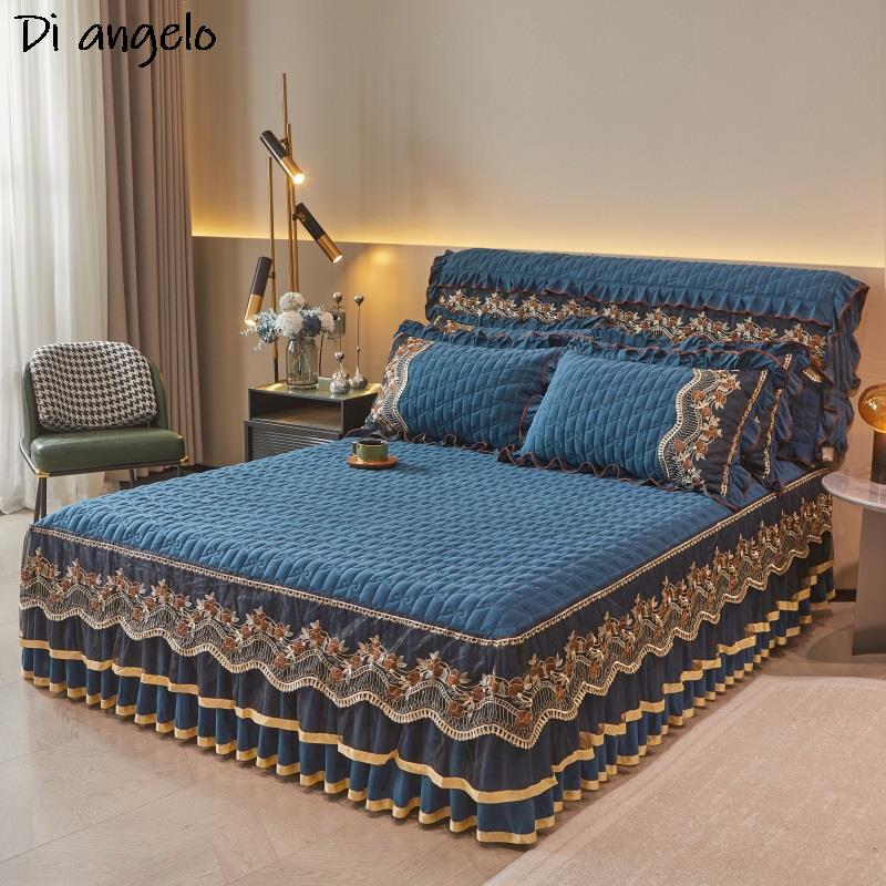 

1 шт. 180x200 см Farai бархатная утолщенная стеганая юбка-кровать с вышивкой хлопковое покрывало наволочка наматрасник King Queen #/L only 2pcs pillowcase