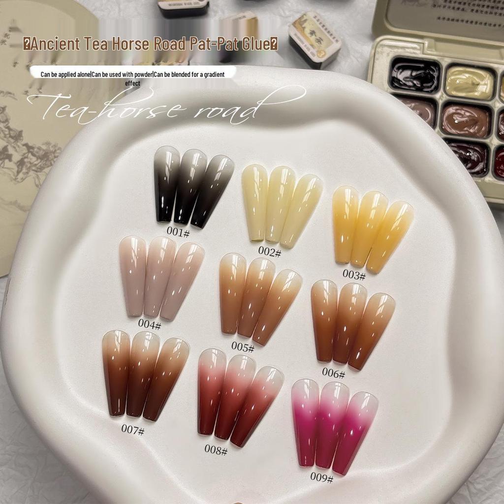 Ancient Tea Horse Road 9-Grid Gel Polish: 2024 Autumn/Winter Brown Coffee, Paint & Blend Capabilities
