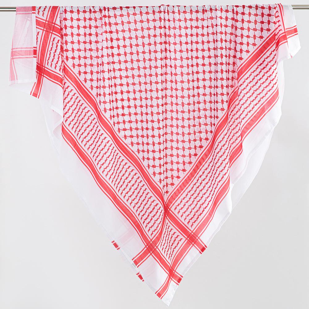 135*135cm Men Women Middle East Floral Print Square Hijab Scarf Islam Arab Keffiyeh Head Neck Scarves Musulman Hijabs