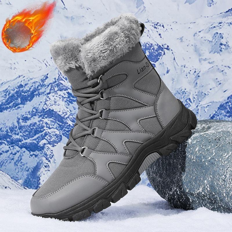 Winter Cotton Shoes High-top Warm Boots Padded Thickened Men's Snow Boots Men's Shoes Comfortable Trendy Minimalist Men's Versatile Everyday Shoes