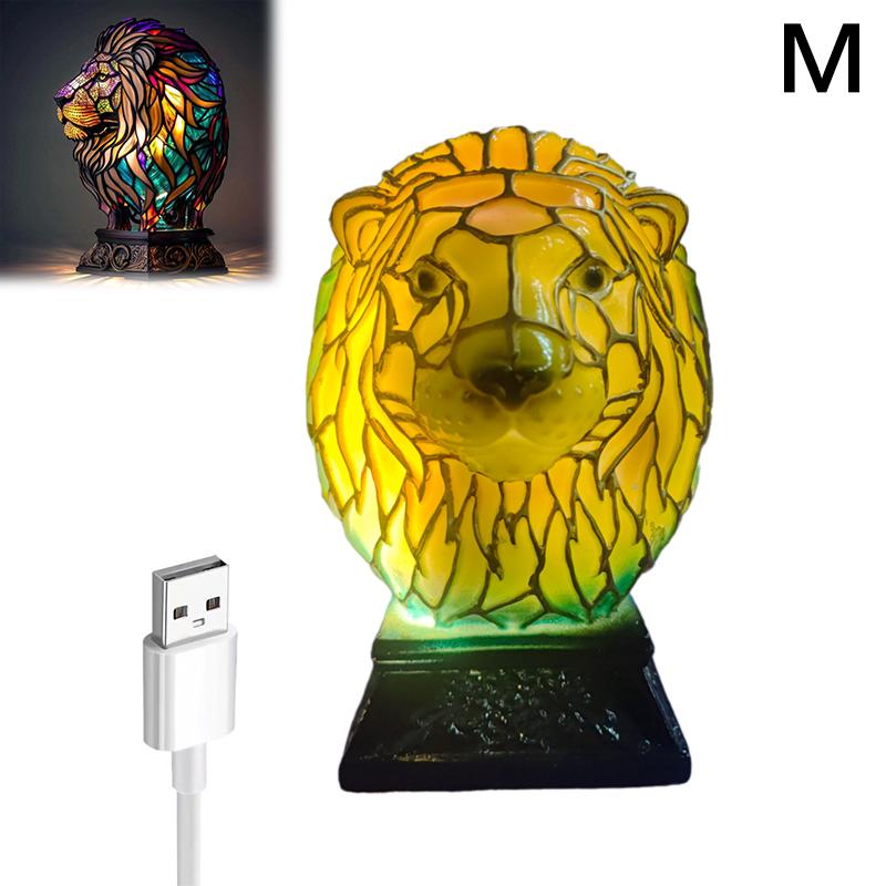 Animal Table Lamp Series,Stained Glass Cat,Dragon,Wolf,Horse,Owl,Dolphin,Turtle,Elephant,Mermaid Table Lamp Night Light