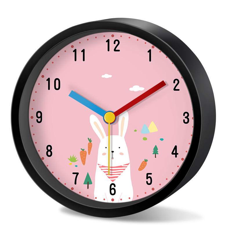 Cute Cartoon Alarm Clock Panda Silent Quartz Loudspeaker Mute Table Desk Clock for Kids Bedroom Nursery Study Room Decor