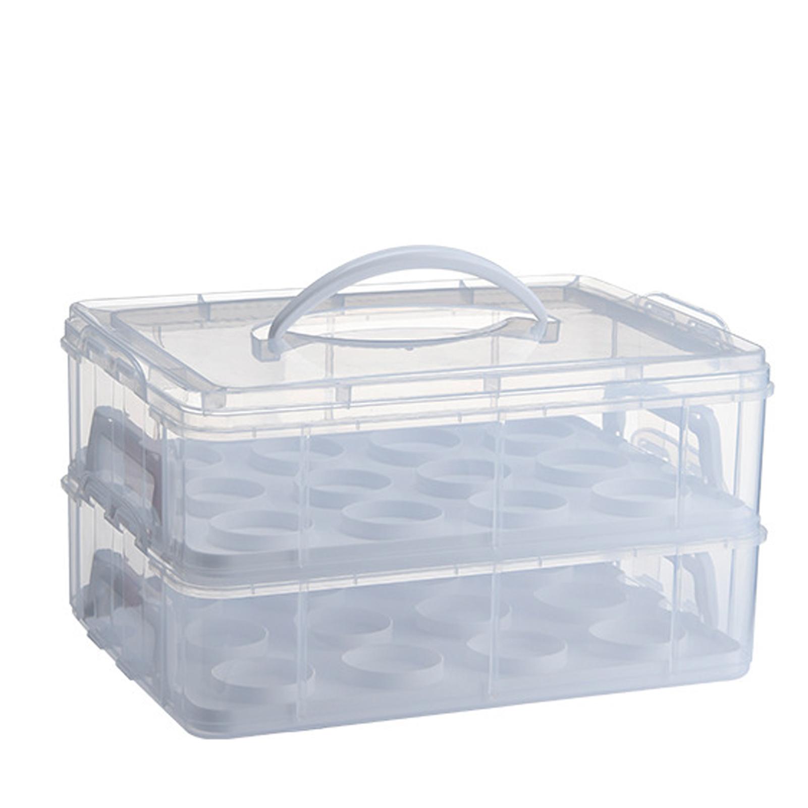 

Прозрачная многослойная коробка для торта Пыленепроницаемая и насекомозащищенная Портативная и переносная коробка для торта Штабелируемая 35.5*26*19cm