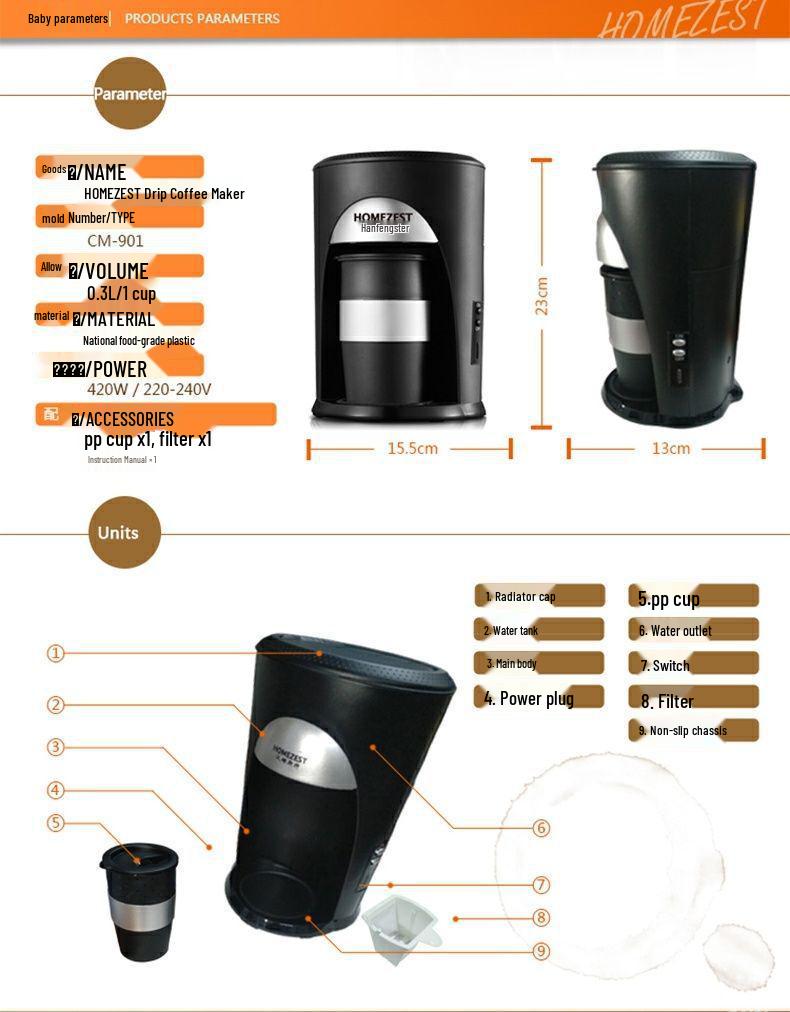 Cafetera y Tetera Inteligente Automática por Goteo para Hogar y Oficina