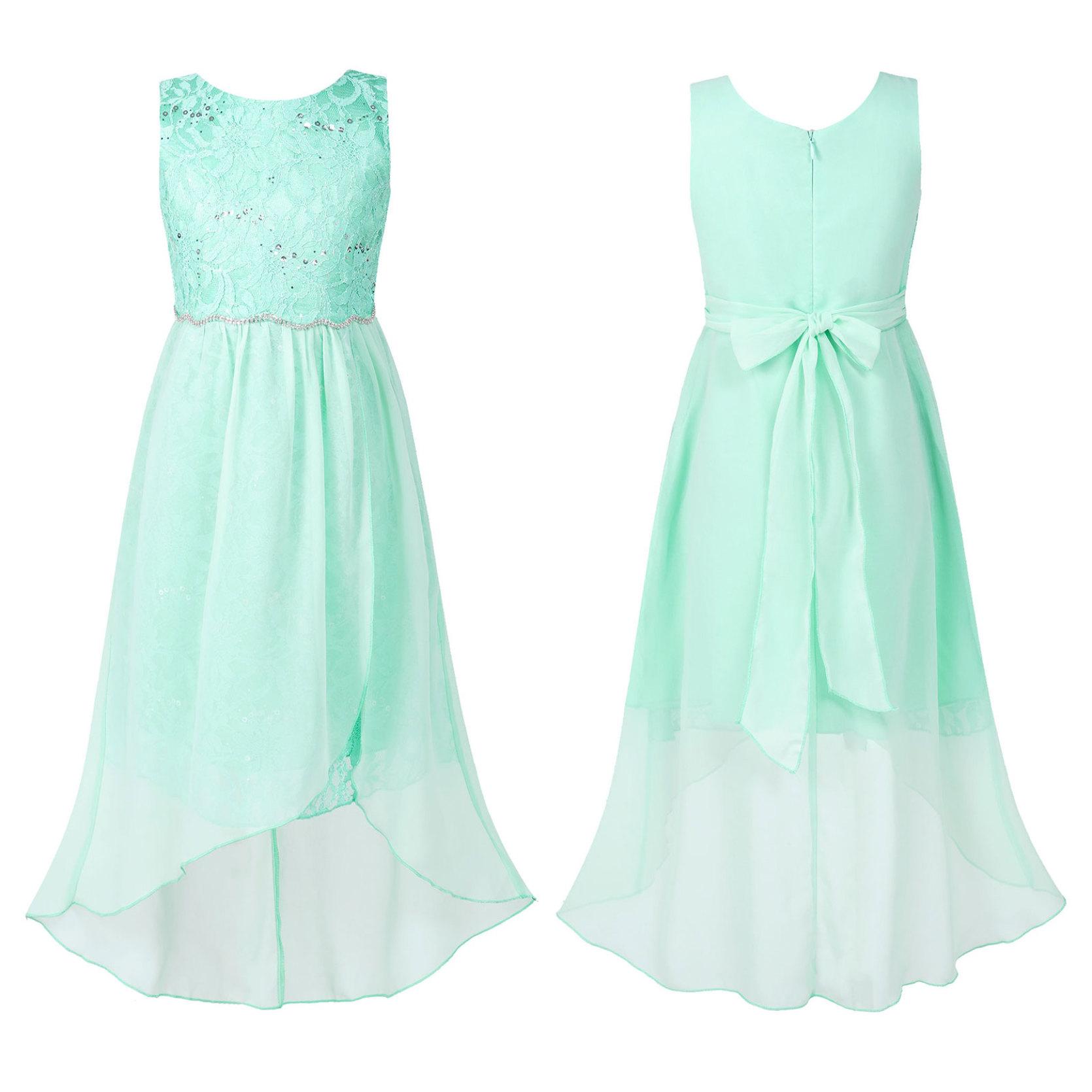 

Детское шифоновое платье с блестками и цветочной вышивкой для девочек, платье без рукавов с неровным подолом и стразами для вечеринки, свадьбы 15-16 Years