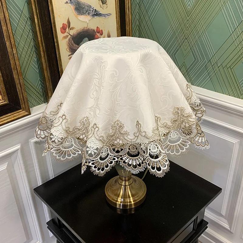 70cm European Style Table Lamp Dust Cover Fabric Tabletop Lamp Shade Embroidered Lace Dust-proof Covers Juicer Rice Cooker Cover
