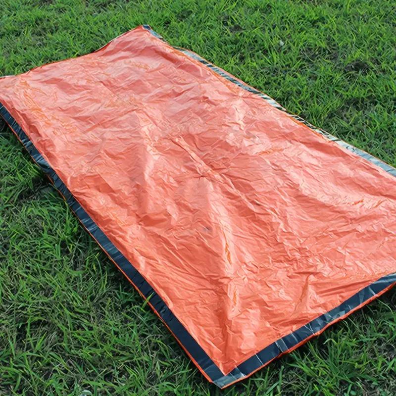 Emergency Blanket & Sleeping Bag: Heat Insulated, Warmth Retention, Lifesaving PE Orange