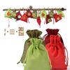 24 PCS Christmas Calendar Countdown Bag Candy Chocolate Sack Linen Storage Pouch