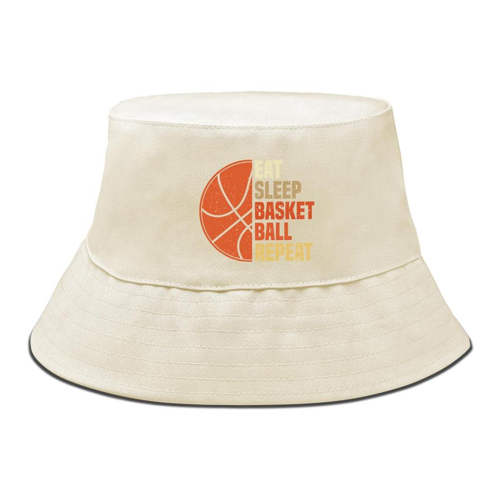 Bucket Hat With "EAT SLEEP BASKET BALL REPEAT" Print , Women's Hat Reversible Casual Wide Brim Fishing Cap