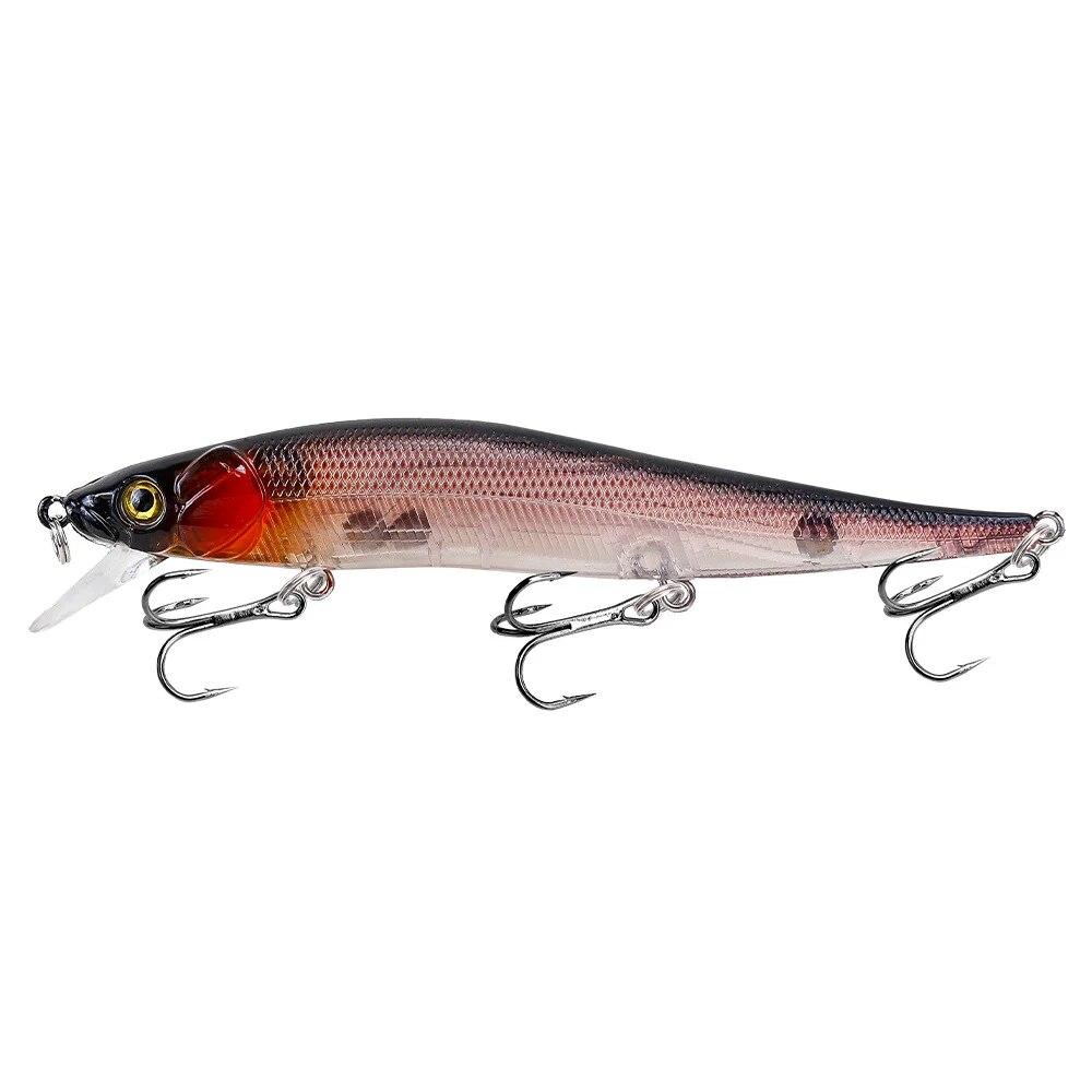 1Pcs Fishing Lure 115mm Minnow Crankbait Wobblers 3D Eyes Perch Artificial Bait Pike Carp Bait Swim Bait Fishing Pesca Bass Perch SwimBait Accessories