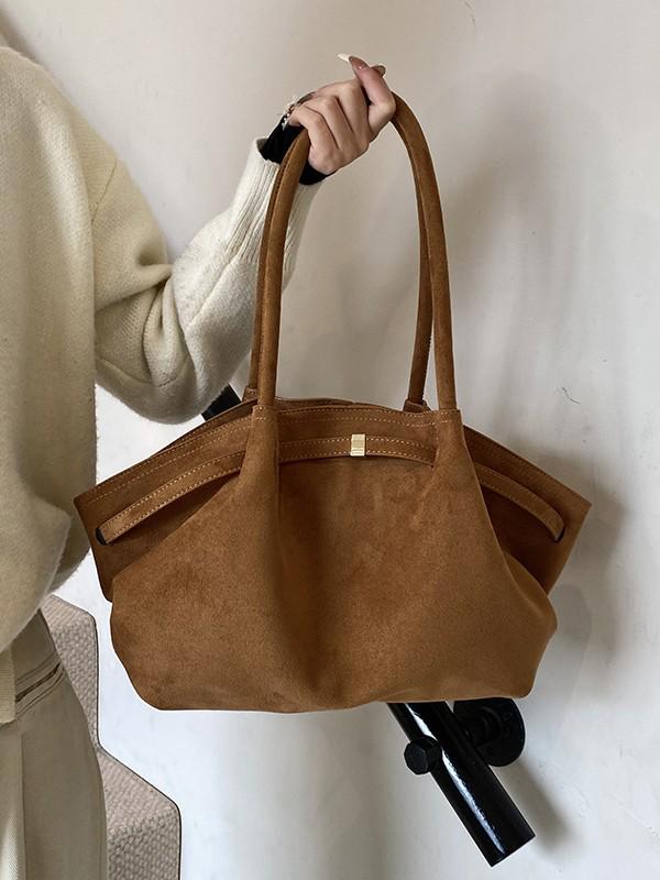 2025 Women's Suede Tote Bag - Large Capacity, Frosted Finish, Versatile Handbag for Autumn/Winter