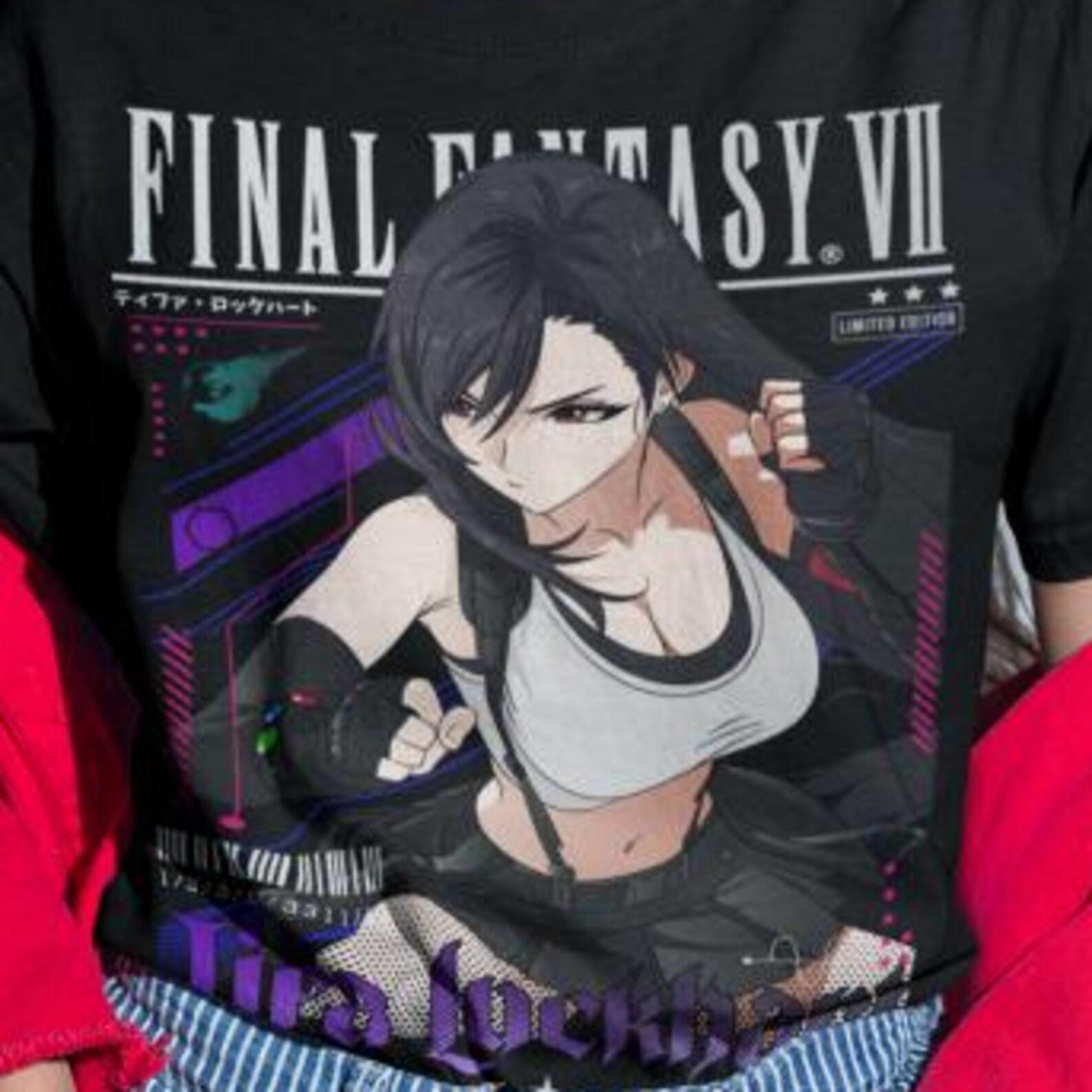 Tifa Lockhart FF7 T-Shirt - Vintage Anime Style S