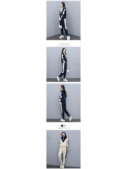 Trendy Plus Velvet Women's Sports Suit: 2026 Autumn/Winter Korean Style Long Sleeve Hoodie & Pants Two-Piece Set