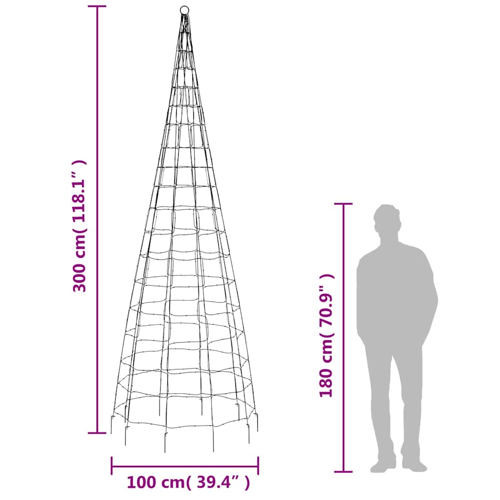 LED Christmas Tree 550 Warm White LEDs 300 cm