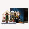 2025 Christmas Musical Light Up Village House Resin Ornament with LED Light Rotating Tree Figurines Holiday Table Decoration