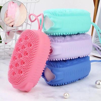 New Creative Double-Sided Shower Brush Massage Brush Silicone Bathroom Backrubbing Cleaning Tools Body Scrubber