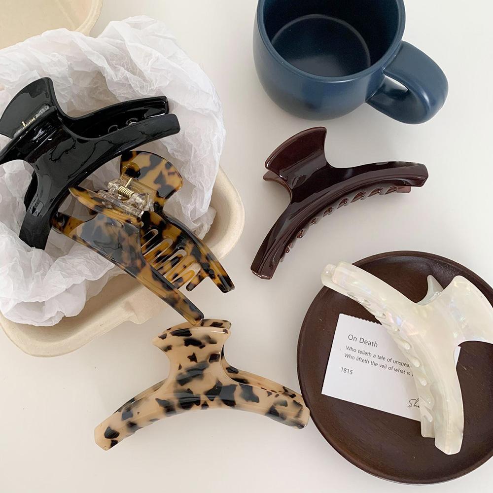 Tortoiseshell Acetate Hair Claws Clips Women Large Crab Hair Barrettes Clamps Leopard Ponytail Holder Hair Accessories Fashion