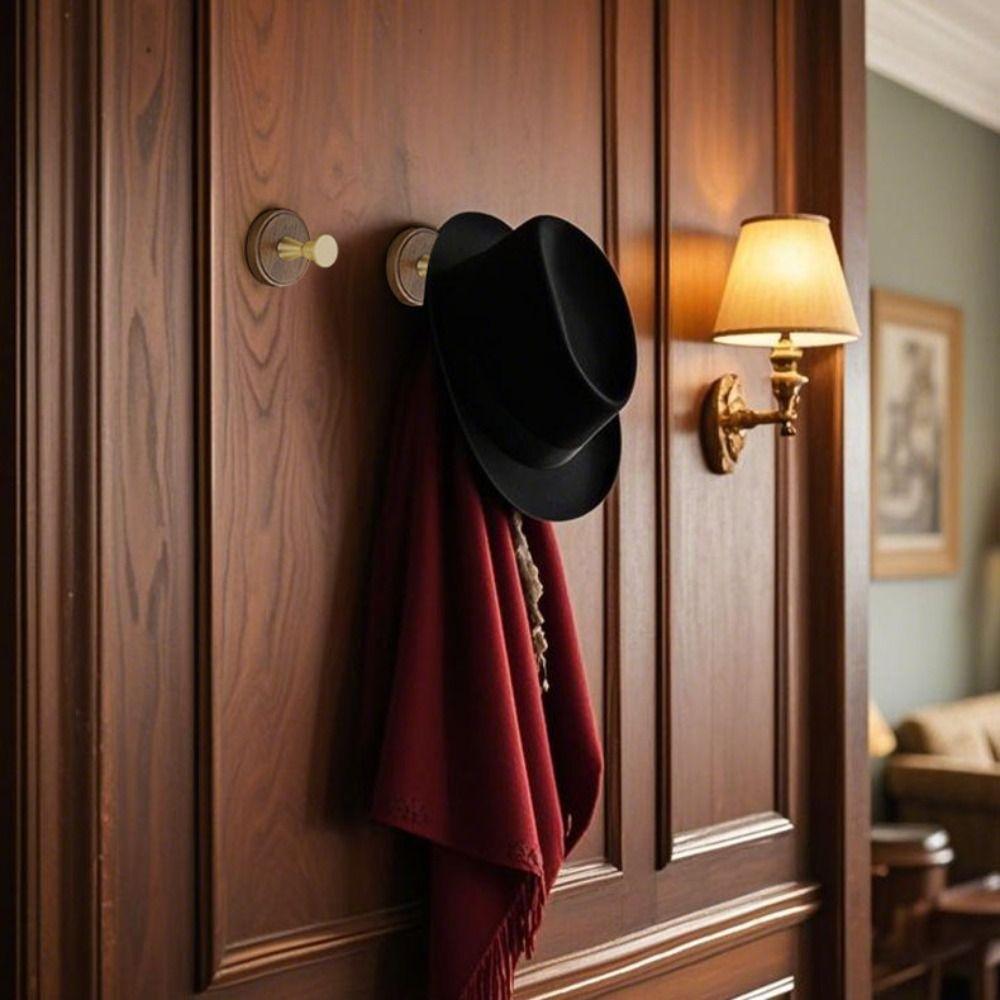 Self-Adhesive Suction Cup Hook No Drilling Wood Hook Space Saving Wall Mount Hook  Door Hanging