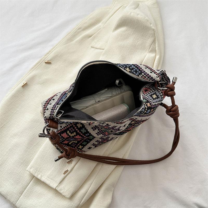 Vintage Plaid Women Crossbody Bags Lazy Style Trendy Female Beach Holiday Handbags Fashion Versatile Shoulder Bags
