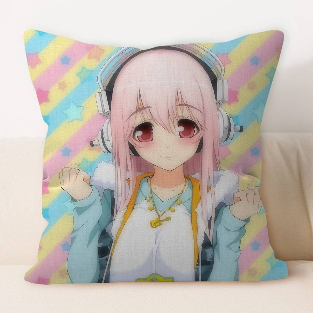 S-Super S-Sonico 45*45cm Cushion Cover Pillow Cover Decor Pillowcase Home Pillowcase For Couch Pillow