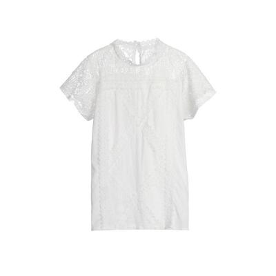 Summer Lace Tee Summer Short Sleeve Geometric Patchwork Lace Top