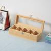 Bamboo Tea bag Storage Box Portable Teabag Holder with 5Compartments Multipurpose Tea Packet Box for Home Office Spices