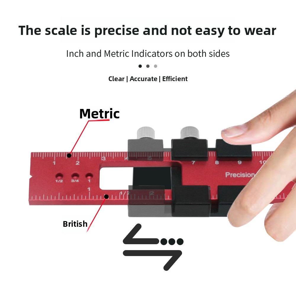 Multifunctional Aluminum Alloy Woodworking Ruler High Precision Surveying and Mapping Scribing Ruler Metric Unit Measuring Tool