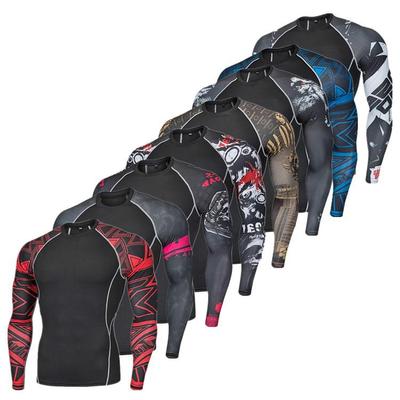 Dehnbarer Schnelltrocknender Digitaldruck Body Basisschicht für Herbst/Winter Radfahren, Fußball, Basketball und Fitness