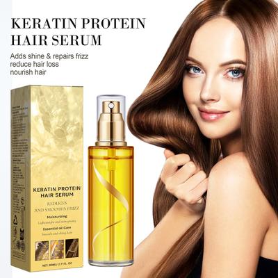 Keratinové vlasové sérum, 2,71 fl oz, přírodní rostlinné extrakty, kondicionér proti krepatění vlasů(80 ml)