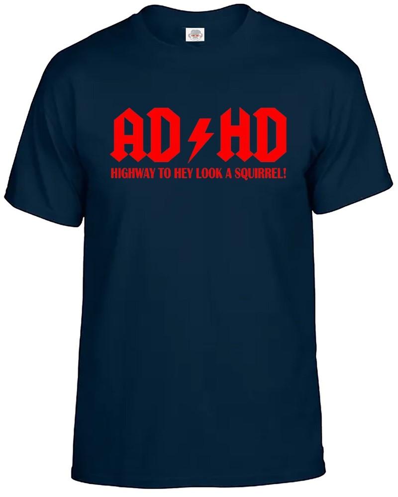 ADHS Autobahn zum Hey schau ein Eichhörnchen T-Shirt Herren Lustiges ADHS ADSR Tee Top