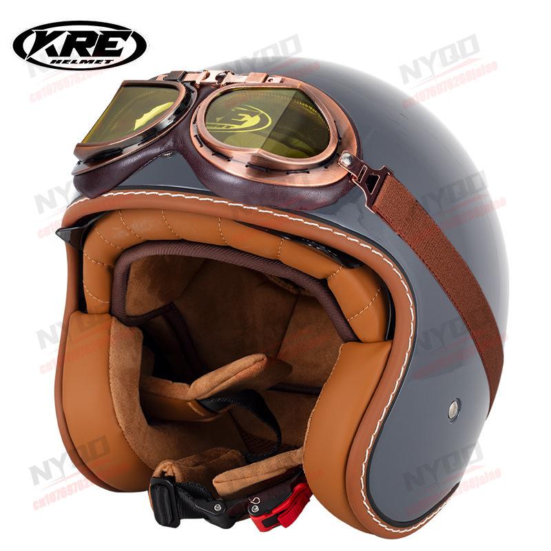 Motorcycle Men's Retro Helmet DOT Certified Safety Anti Fall Protection Accessories Four Seasons Motorcycle Helmet