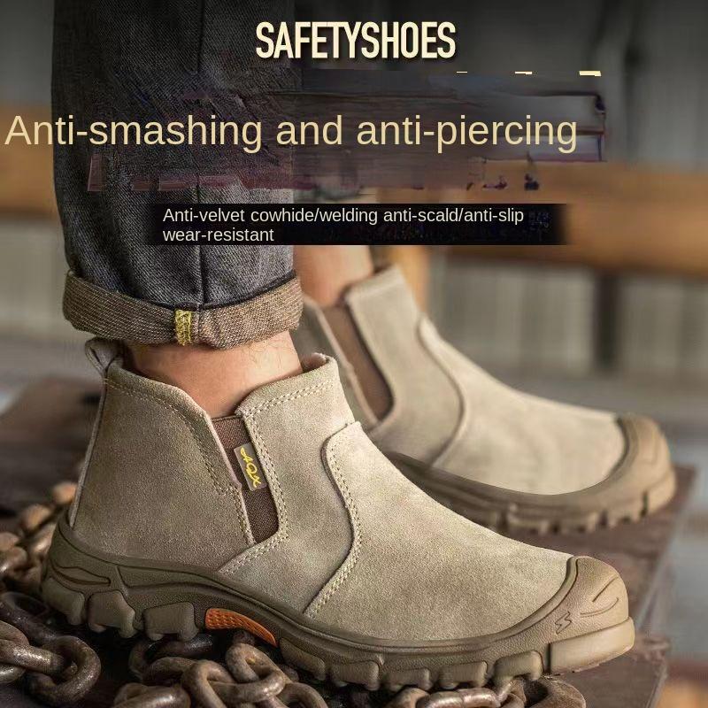 Labor Insurance Shoes Men's Single Shoes Protective Shoes Steel Baotou Anti-smashing Safety Work Protective Shoes
