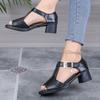 Fashion Ladies Shoes 2025 Brand Peep Toe Women's Sandals Fashion Buckle Strap Office and Career Summer Sweet Plus Size Heeled Sandals