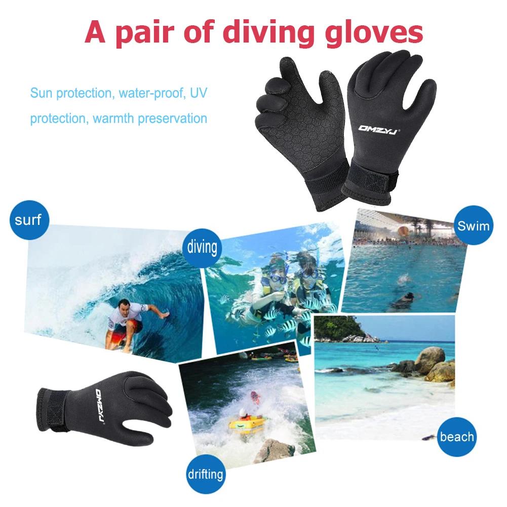 5MM 3MM Herren Neoprenanzug Winterhandschuhe Scuba Schnorcheln Paddeln Surfen Kajakfahren Kanufahren Speerfischen Fäustlinge Tauchausrüstung