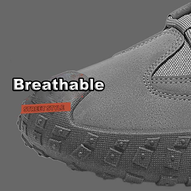 Oulylan Summer Sneakers For Men Casual Thick Soled Runshoes Outdoor Lace Up Sports Footwear Fashion Pure Color Hiking Shoes