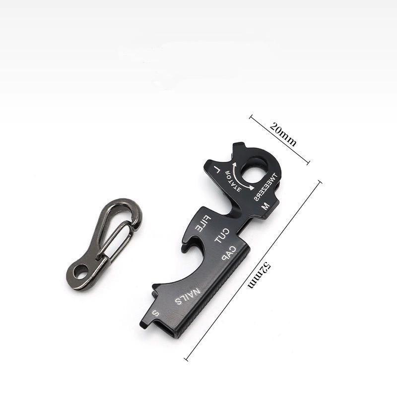 Multifunctional Bottle Opener Keychain Tool Hanger Tweezers Nail File Bottle Driver Screwdriver Stainless Steel Outdoor Camping