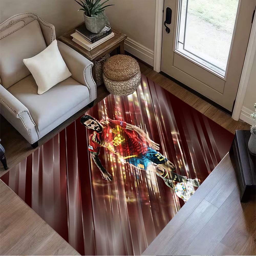 Soccer Player Action Area Rug Design for Dormitory Game Room Living Rooms Kitchen Antislip Carpet Office home decor Best for Christmas